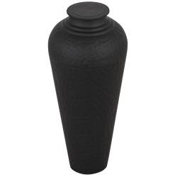 Matt Black Hammered Vase With Lid - image 2