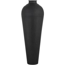Matt Black Large Hammered Vase With Lid - image 3