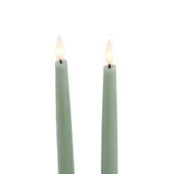 Luxe Collection S/2 Sage LED Wax Dinner Candles - image 3