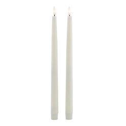 Luxe Collection S/2 Taupe LED Wax Dinner Candles - image 3