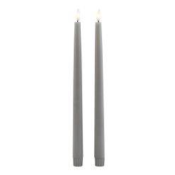 Luxe Collection S/2 Grey LED Wax Dinner Candles - image 2