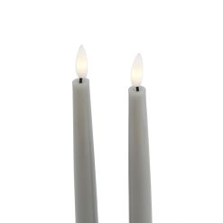 Luxe Collection S/2 Grey LED Wax Dinner Candles - image 3