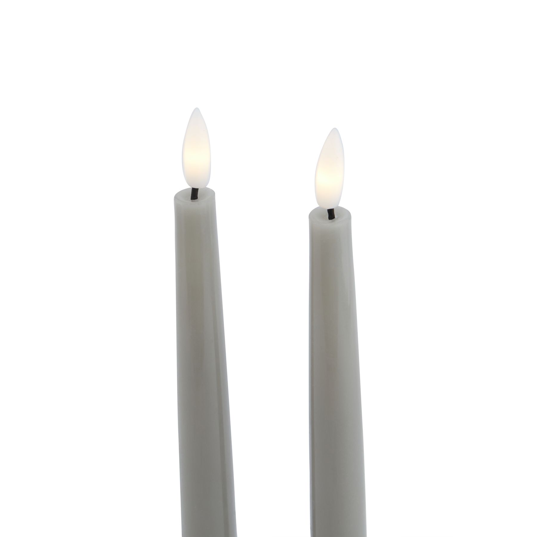 Luxe Collection S/2 Grey LED Wax Dinner Candles - image 3