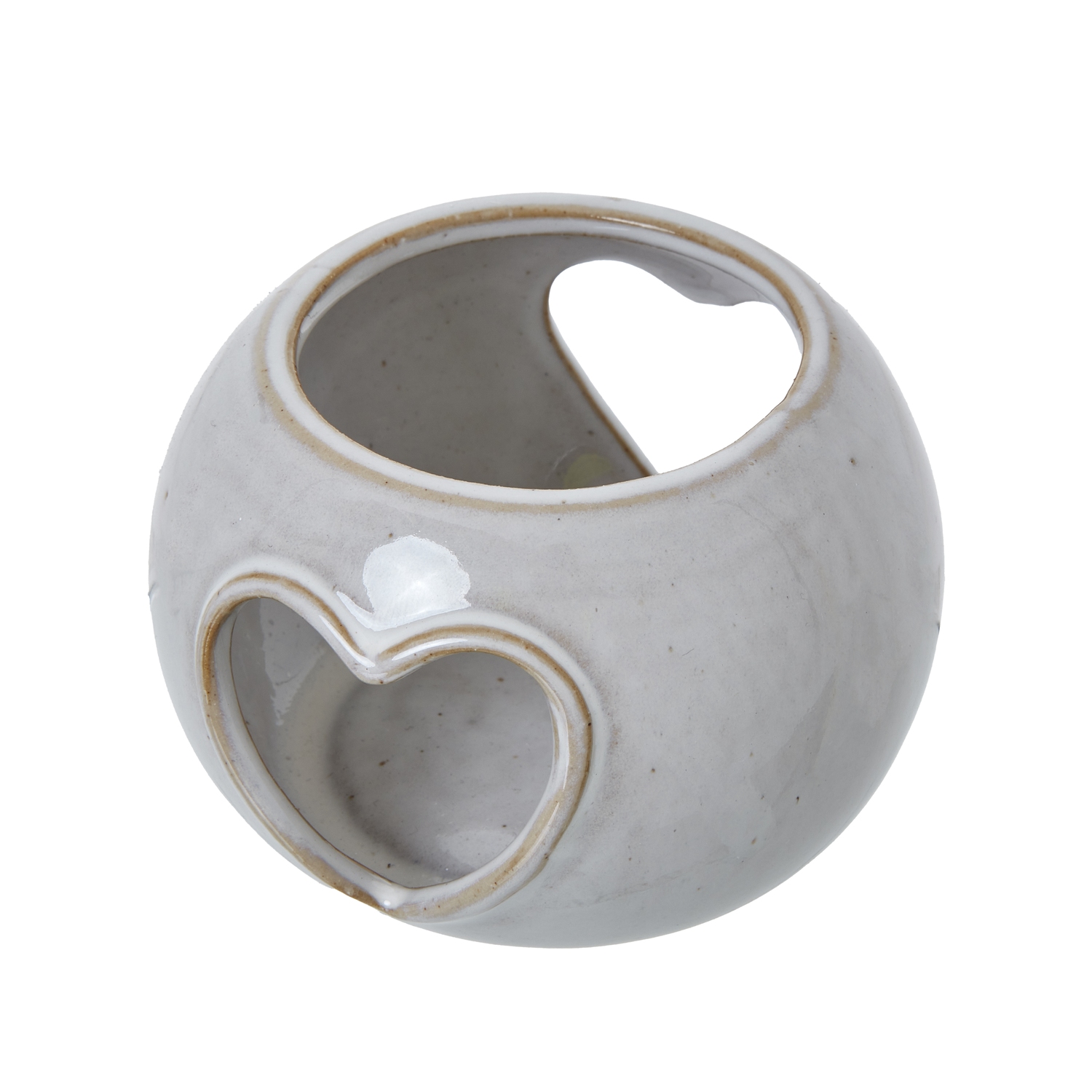 White Ceramic Heart Cut-Out Round Tealight Holder - image 2