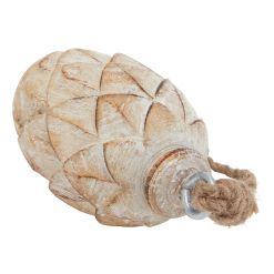 Antique White Wash Small Pine Cone Bauble - image 2