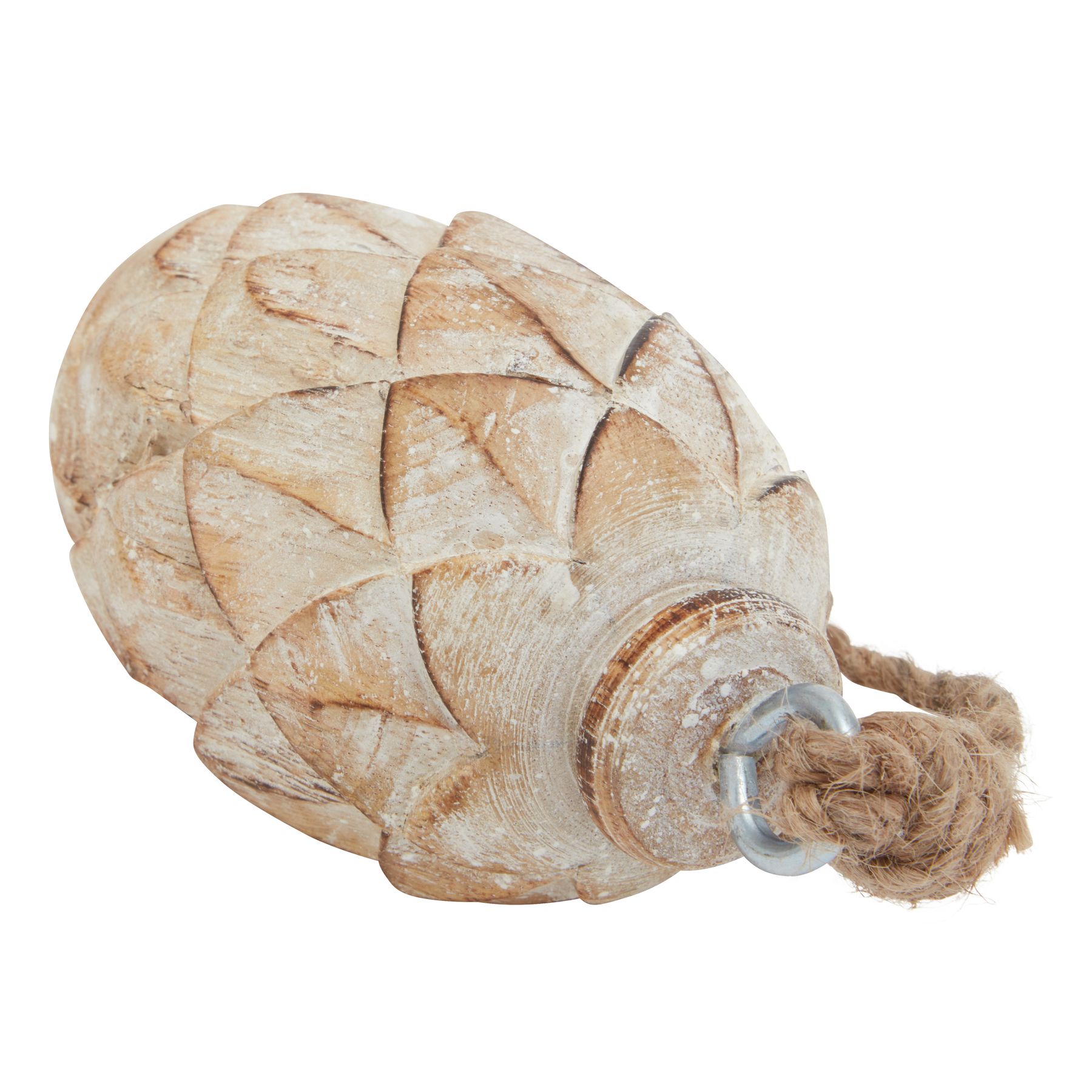Antique White Wash Small Pine Cone Bauble - image 2