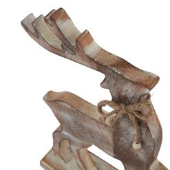 White Wash Collection Wooden Reindeer Decoration - image 2