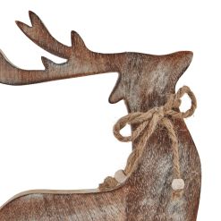 White Wash Collection Wooden Reindeer Decoration - image 3