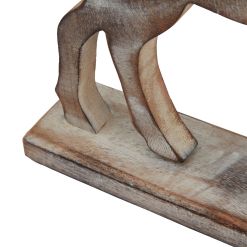 White Wash Collection Wooden Reindeer Decoration - image 4