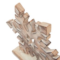 White Wash Collection Wooden Snowflake Decoration - image 2