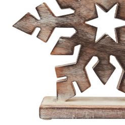 White Wash Collection Wooden Snowflake Decoration - image 3