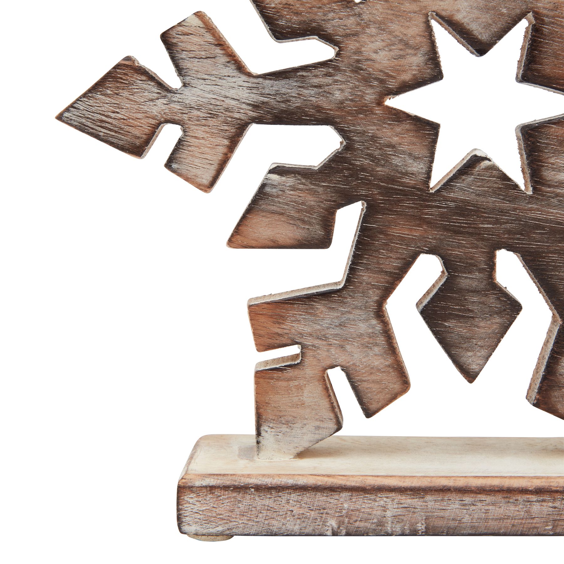 White Wash Collection Wooden Snowflake Decoration - image 3