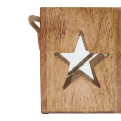 Natural Wooden Large Star Tealight Candle Holder - image 3