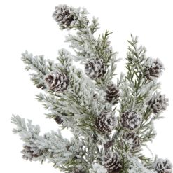 Small Snowy Fir Tree With Pinecones In Wood Log - image 2