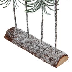 Medium Snowy Spindle Tree Quad In Wood Log - image 3