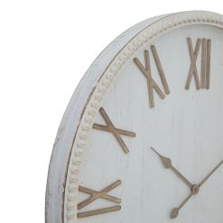Large Rustic White Clock With Beaded Frame - image 2