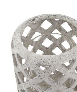 Grey Stone Effect Hurricane Lantern