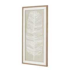 Large Plume White Feather Art Mounted In Beaded Frame - image 2