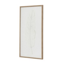Large Quill White Feather Art Mounted In Beaded Frame - image 2