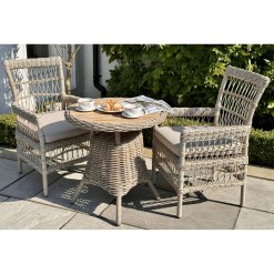 Amalfi Collection Outdoor Bistro Table With Wood Top - image 2