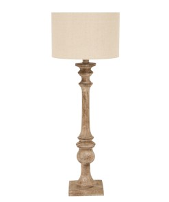 Pallido Candlestick Table Lamp With Linen Shade