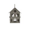 Rustic Metal Hanging House Tealight With Glass Votive