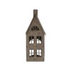Tall Rustic Metal House Tealight With Glass Votive