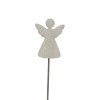 Large Whitewashed Rustic Angel On Stand