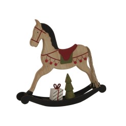 Large Rustic Decorated Rocking Horse - image 2