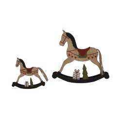 Large Rustic Decorated Rocking Horse - image 3