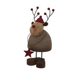 Large Rustic Reindeer With Star Decoration - image 2