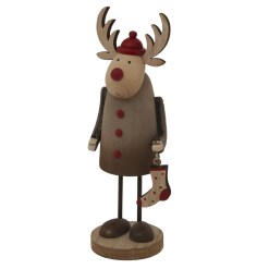 Rustic Rudolf With Stocking Decoration - image 2