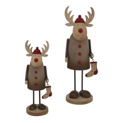 Large Rustic Rudolf With Stocking Decoration - image 3