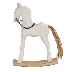 Whitewashed Rustic Rocking Horse - image 2