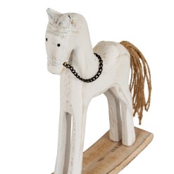 Whitewashed Rustic Rocking Horse - image 3