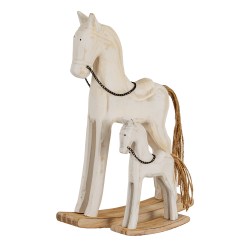 Whitewashed Rustic Rocking Horse - image 4