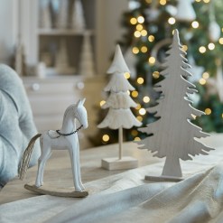 Whitewashed Rustic Rocking Horse - image 5
