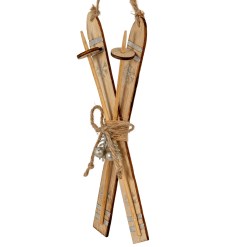 Natural Rustic Crossed Skis - image 3