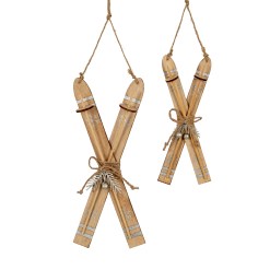 Natural Rustic Crossed Skis - image 4