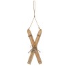 Large Natural Rustic Crossed Skis