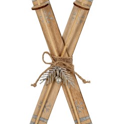 Large Natural Rustic Crossed Skis - image 2