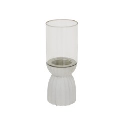 White Carved Hurricane Lantern