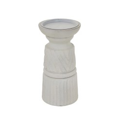 White Carved Candle Holder - image 3