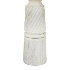 Large White Carved Candle Holder - image 3