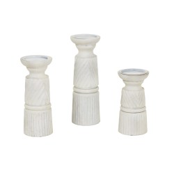 Large White Carved Candle Holder - image 4