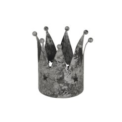 Antique Silver Crown Tealight Holder