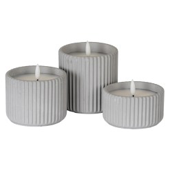 Luxe Collection Natural Glow Chalk Ribbed Small Led Candle - image 3