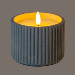 Luxe Collection Natural Glow Chalk Ribbed Medium Led Candle - image 2