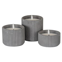 Luxe Collection Natural Glow Ribbed Small Led Candle - image 3