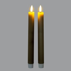 Luxe Collection Natural Glow Sage Ribbed Taper Candles - image 2